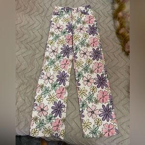 Haley Solar floral denim pants | high waisted | wide leg | size medium
